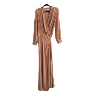 NEW Fame and Partners Beige Maquino Wrap Dress